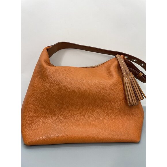 Dooney & Bourke Paige Sac Shoulder Bag Purse Zip Top Pebbled Leather Orange - Picture 2 of 14